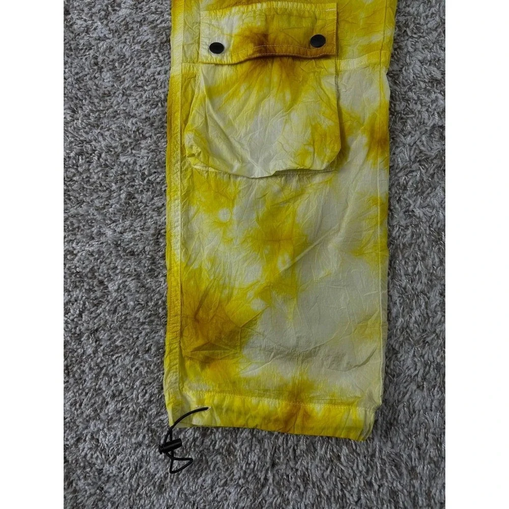 Palm Angels Tie-Dye Shell Cargo Pants Yellow Men's Size 46